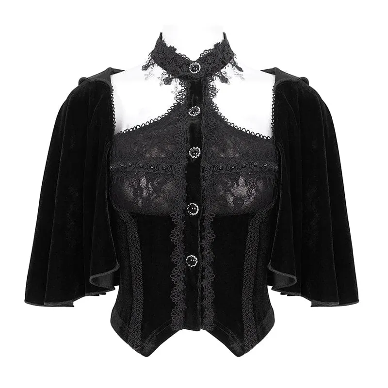 Gothic-Splice-Cape für Damen mit Neckholder-Samtoberteil