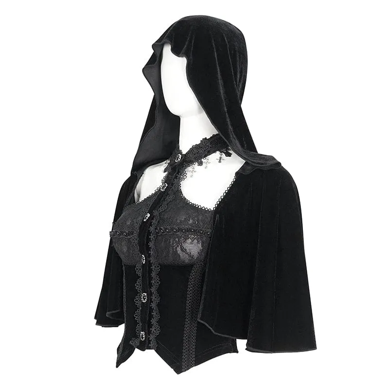 Gothic-Splice-Cape für Damen mit Neckholder-Samtoberteil