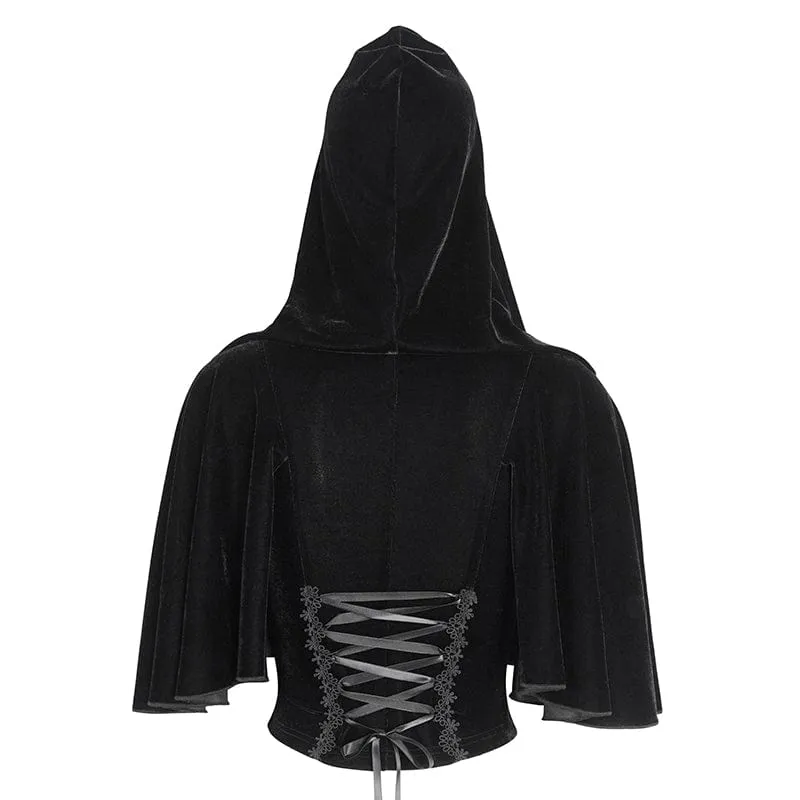 Gothic-Splice-Cape für Damen mit Neckholder-Samtoberteil