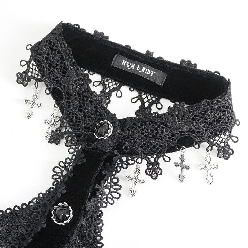 Gothic-Splice-Cape für Damen mit Neckholder-Samtoberteil