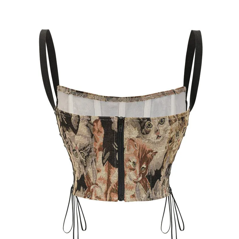 Damen-Overbust-Korsetts im Vintage-Stil mit Schnürriemen