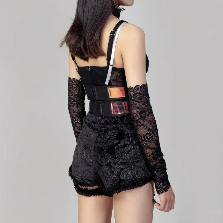 Damen Punk Bunte Träger Mesh Body Harness