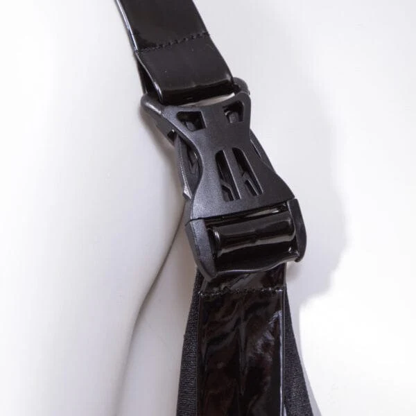 Damen Punk Buckles Mesh Unterbrustkorsett Schwarz