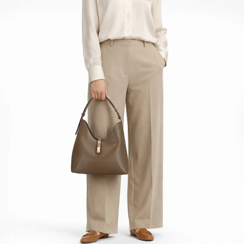 Furla Goccia M Hobo - Bolso bandolera 30.5 cm (muddy gray)