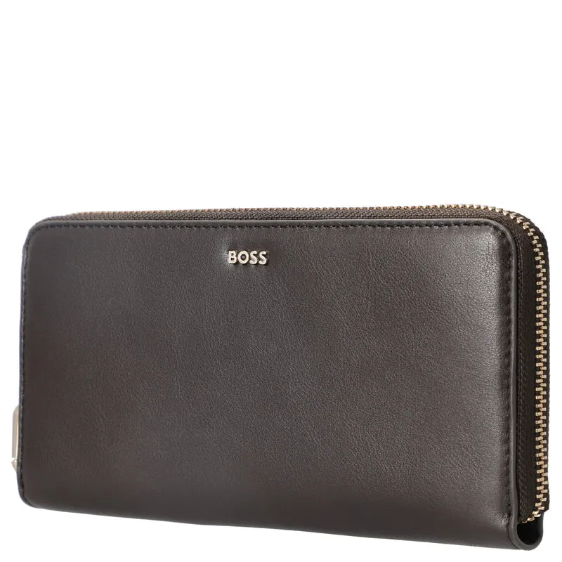 BOSS Women Numah Ziparound - Cartera 19 cm (dark brown)