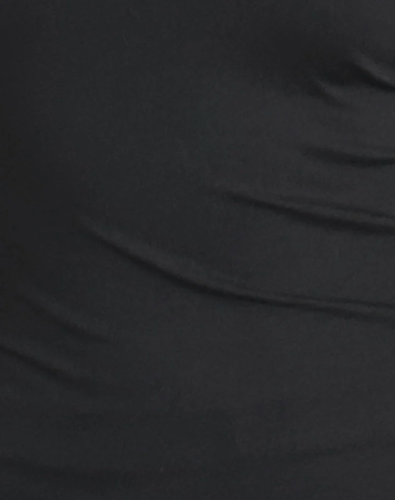 Kaffa One Shoulder Top aus Jersey Schwarz