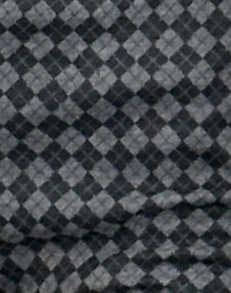 Emier Micro Shorts in Argyle Schwarz Grau