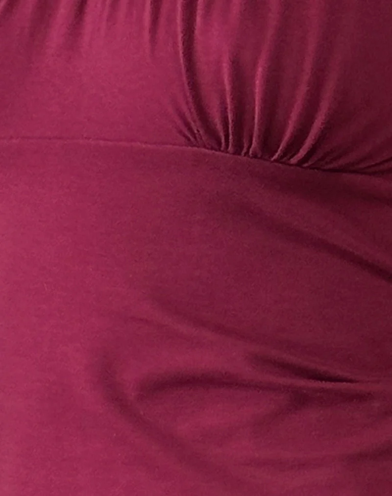 Vardah Top aus burgunderfarbenem Jersey
