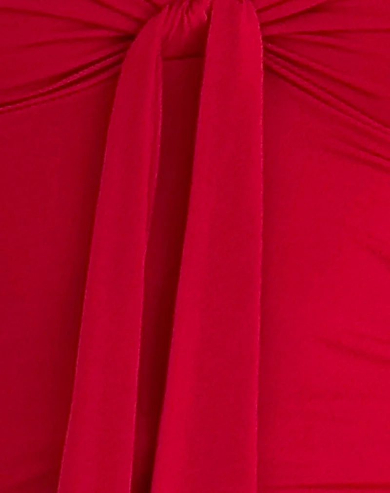 Harlyn Bandeau-Top in glitzerndem Rot