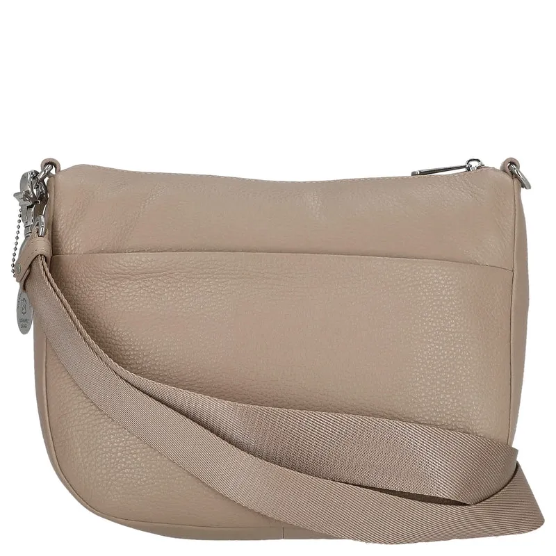 Mandarina Duck Mellow Leather Hobo - Bolso bandolera 28.5 cm (warm taupe)