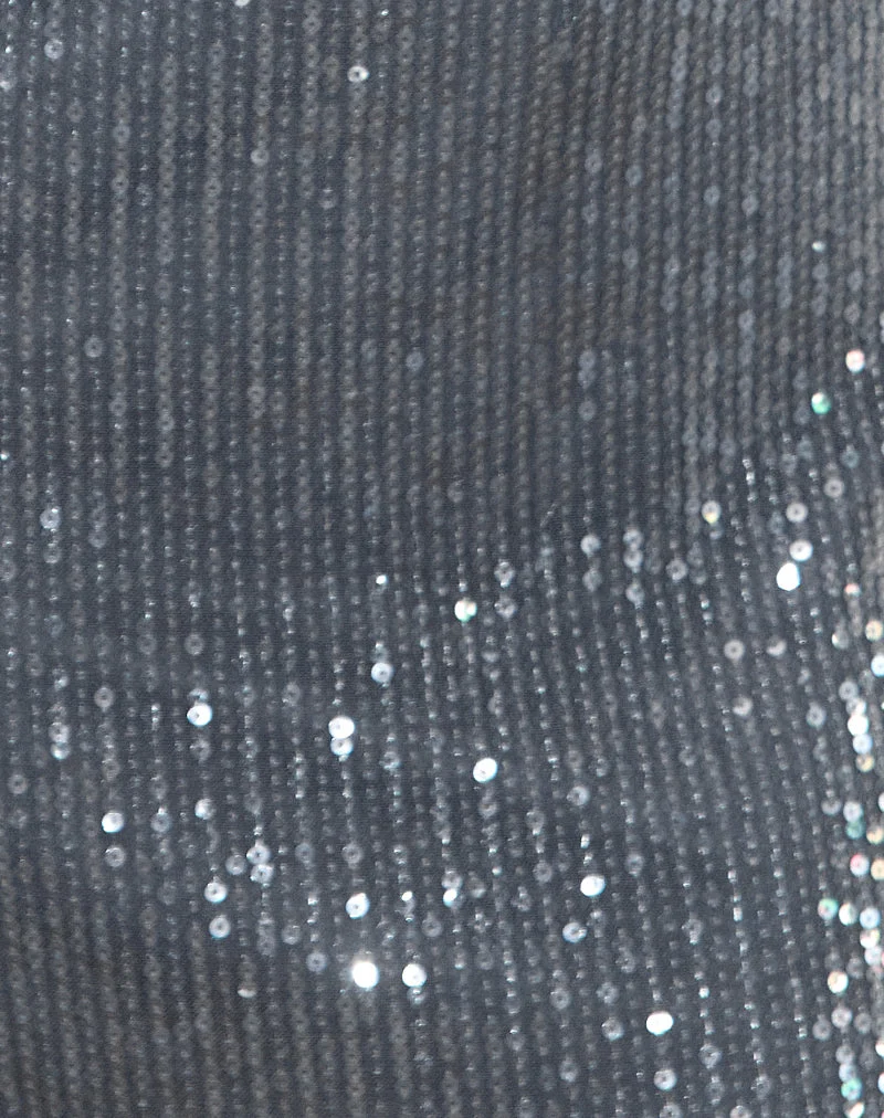 Zerla Minikleid aus schimmerndem Paillettenstoff, anthrazit
