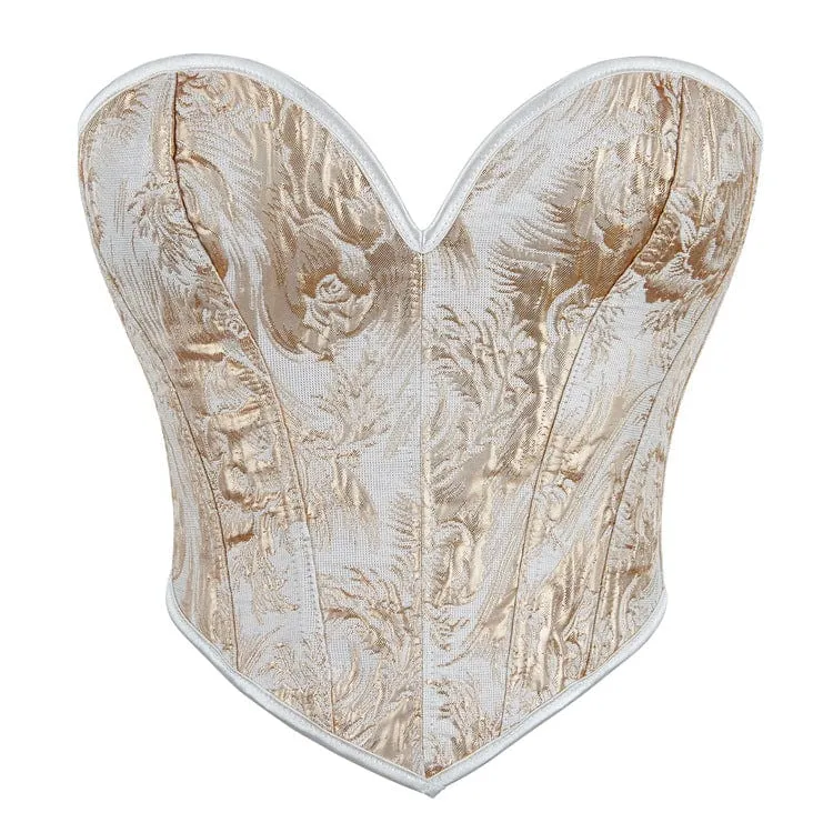 Damen-Gothic-Rose-Stickerei-Schnür-Überbrustkorsett