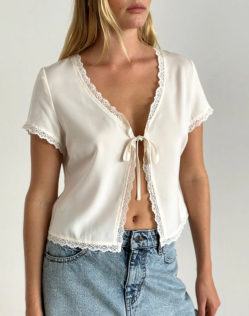 Selene Oberteil in Satin Elfenbein