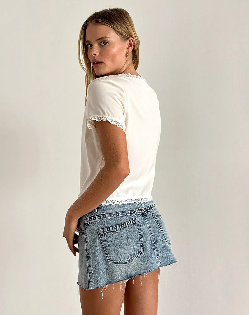 Selene Oberteil in Satin Elfenbein