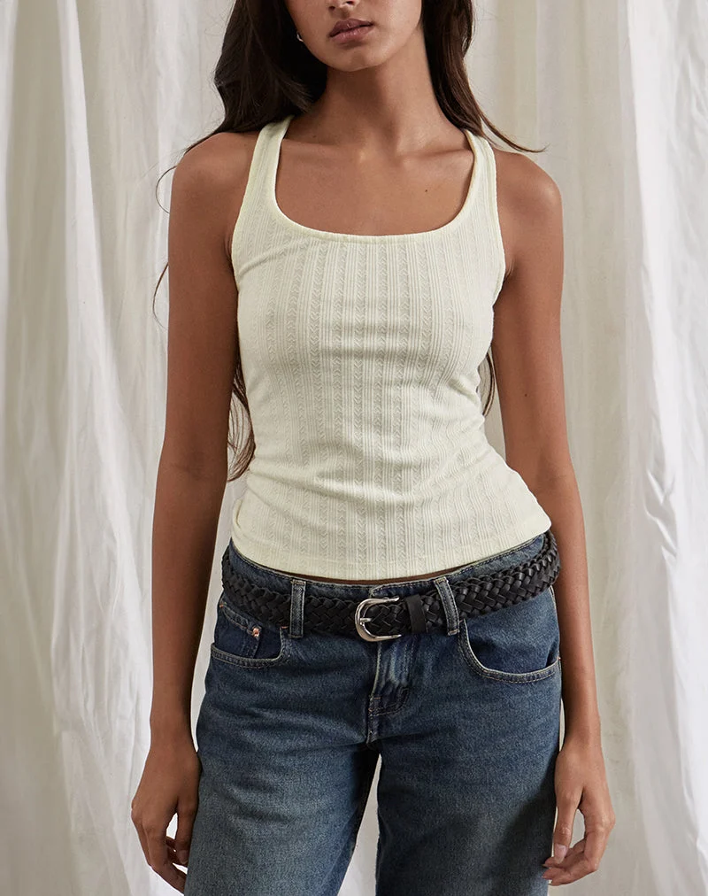 Kalinda Vest Top in Pointelle Elfenbein