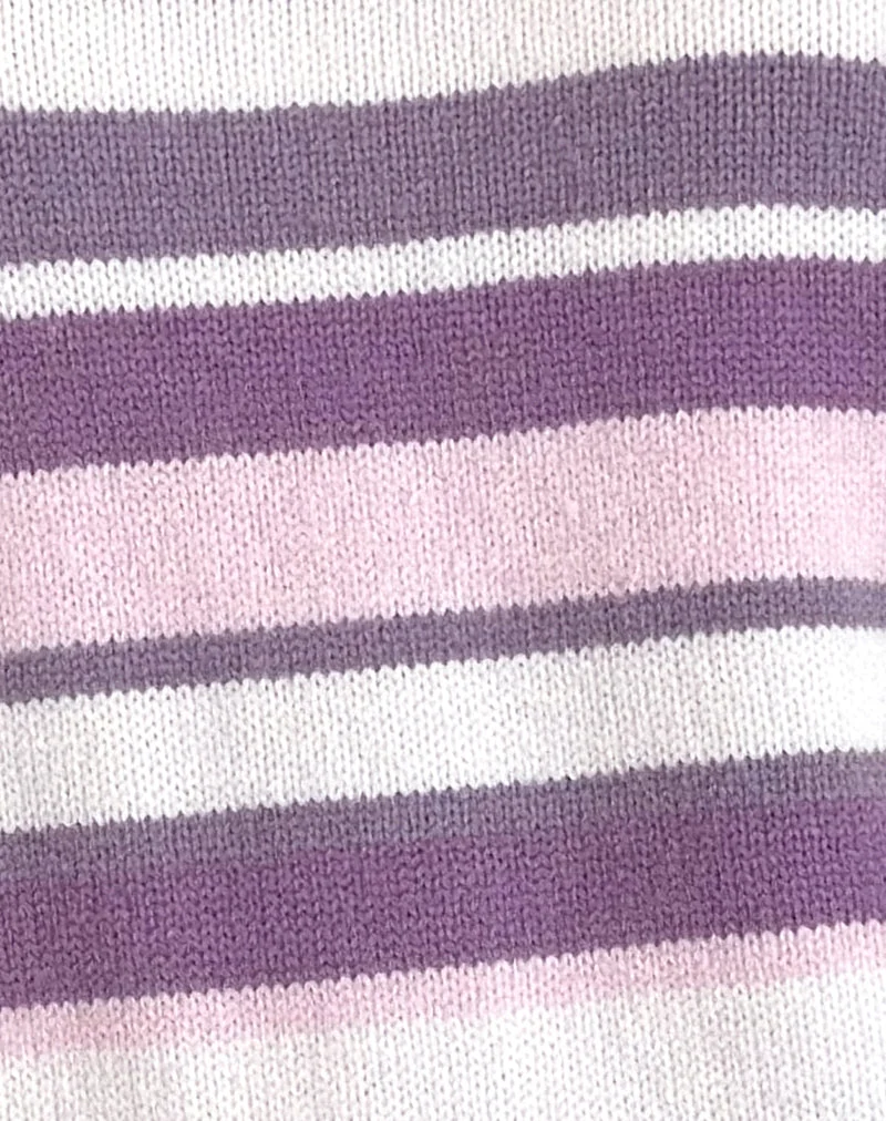 Carmine Pullover in gestreiftem Soft Pink und Mauve Violett