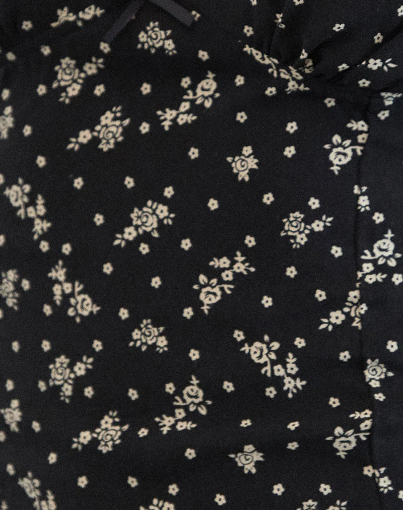 Elvita Top in Floral Land Schwarz