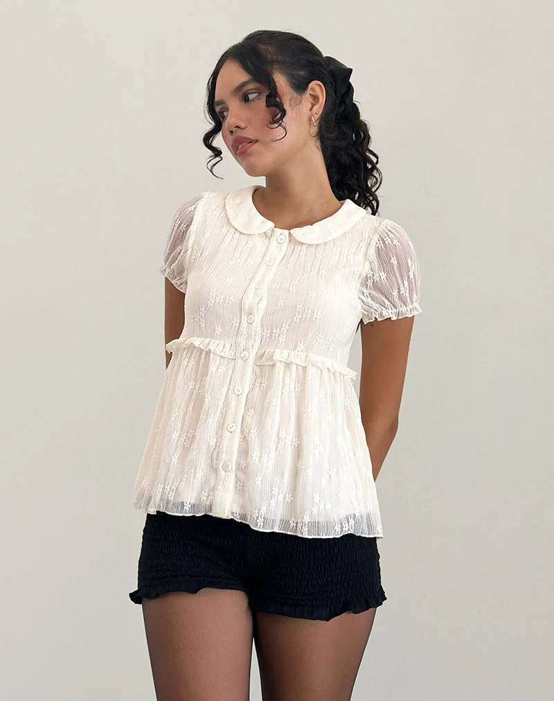 Immy Bluse aus Spitze Elfenbein