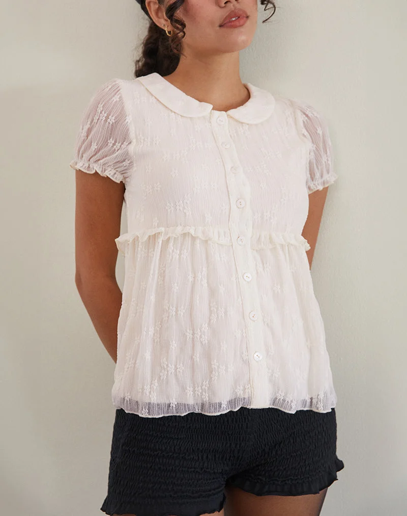 Immy Bluse aus Spitze Elfenbein