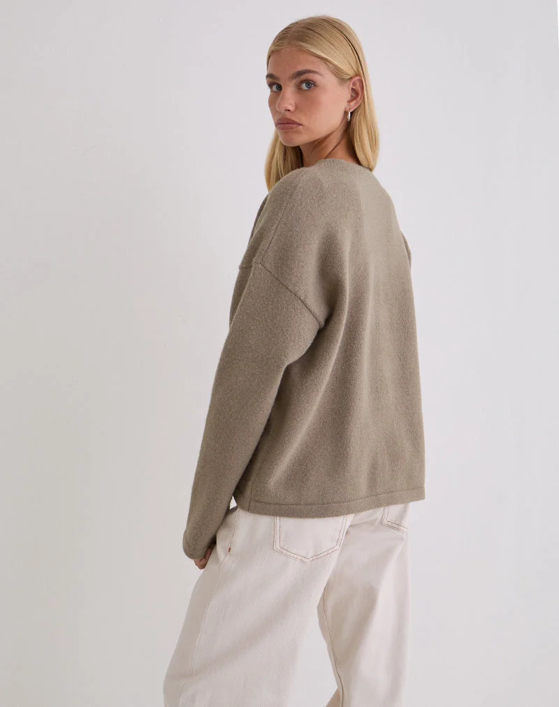 Maureen Strickjacke in Taupe