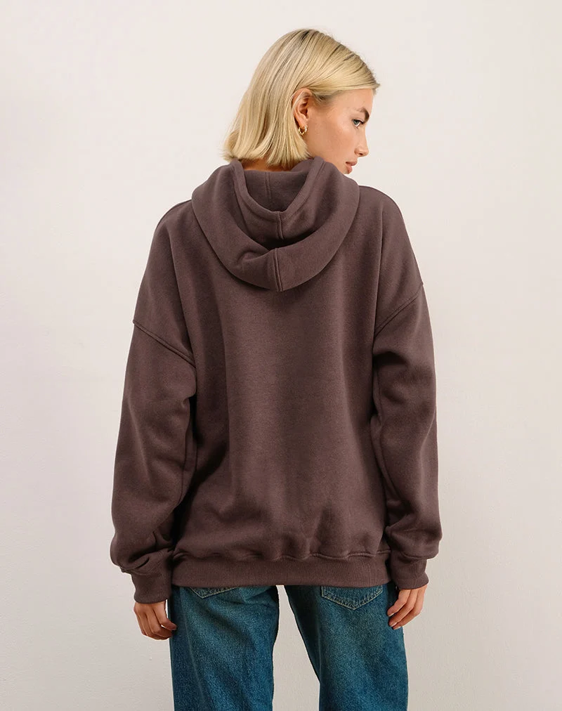 Oversize-Kapuzenpullover in tiefem Mahagoni mit See You Next Tuesday-Aufdruck