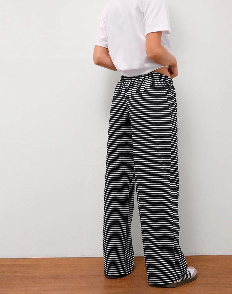 Eunice Hose in Schwarz und Weiß gestreift