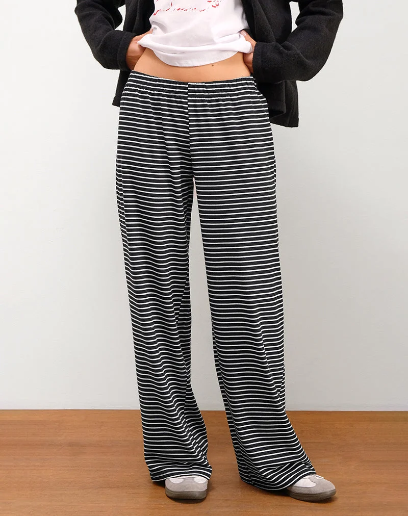 Eunice Hose in Schwarz und Weiß gestreift