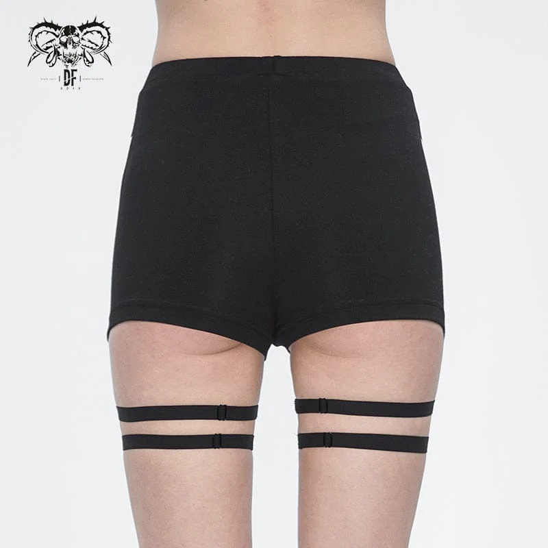 Punk-Shorts mit Spaghettiträgern für Damen