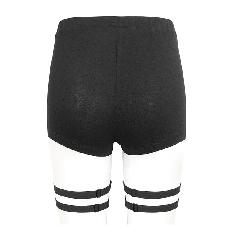 Punk-Shorts mit Spaghettiträgern für Damen