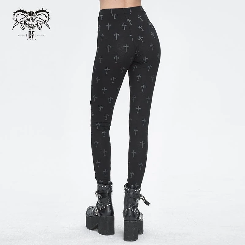 Damen-Leggings mit Punk-Ausschnitt und Spaghettiträgern