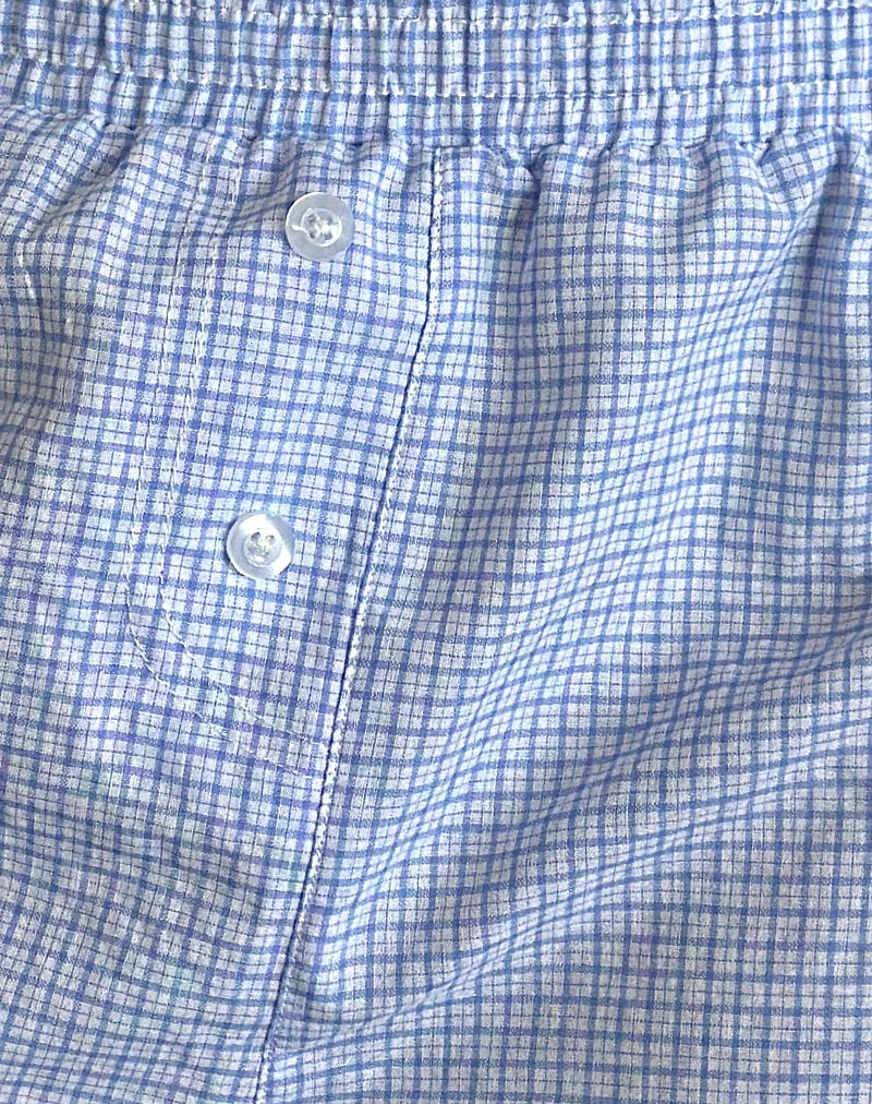 Voir Short aus Popeline Gingham Blau und Weiß