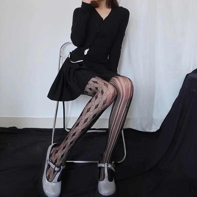 Asymmetrische Punk-Spitzenstrümpfe für Damen