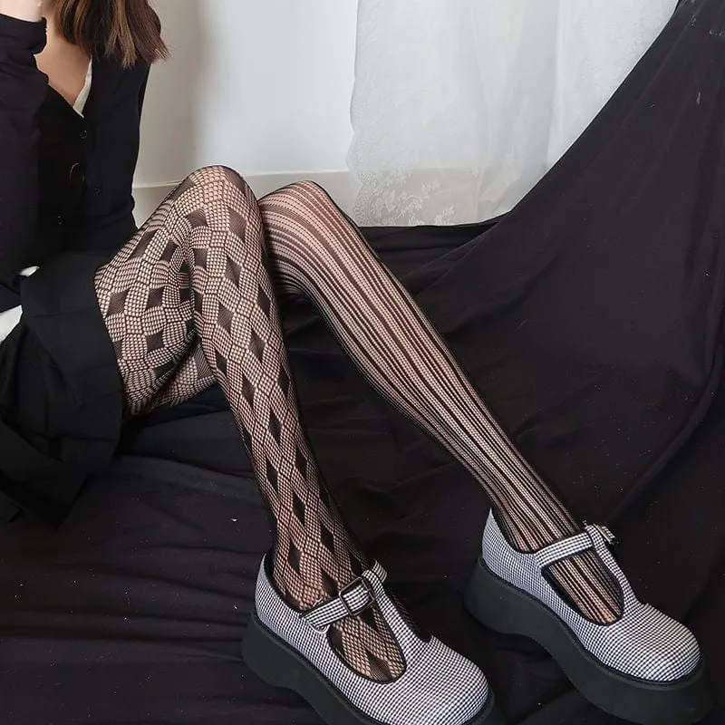 Asymmetrische Punk-Spitzenstrümpfe für Damen