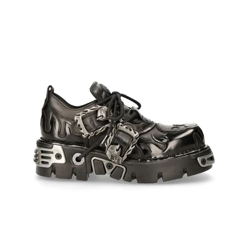 Unisex-Schuhe mit Punk-Schnürung und Totenkopf-Schnalle