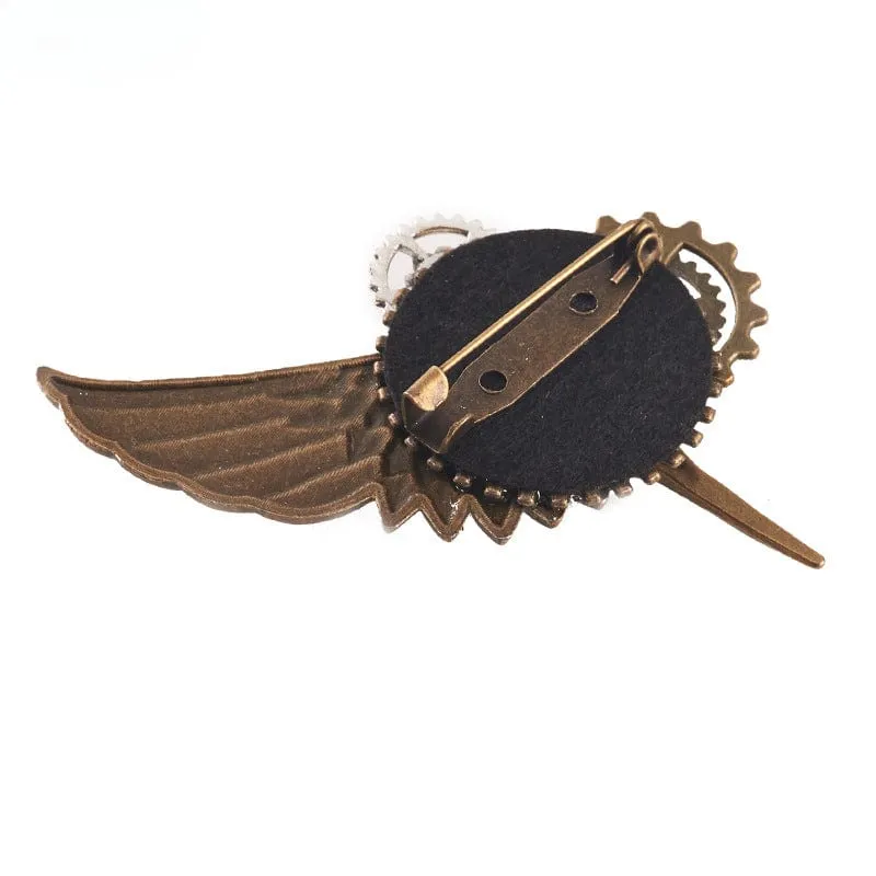 Unisex Steampunk Skull Gear Brosche
