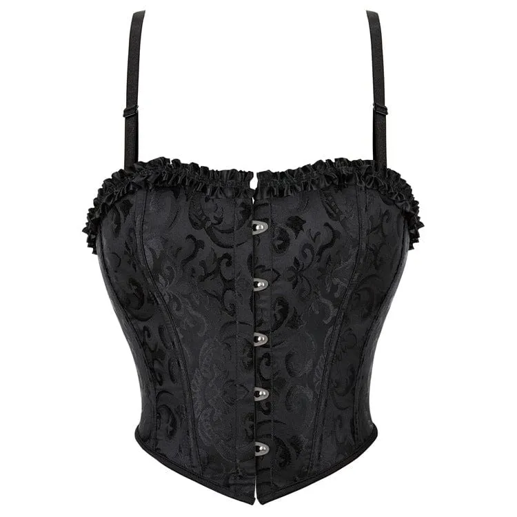 Damen Gothic-Vollbrustkorsett mit Blumenmuster