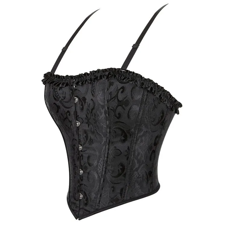 Damen Gothic-Vollbrustkorsett mit Blumenmuster