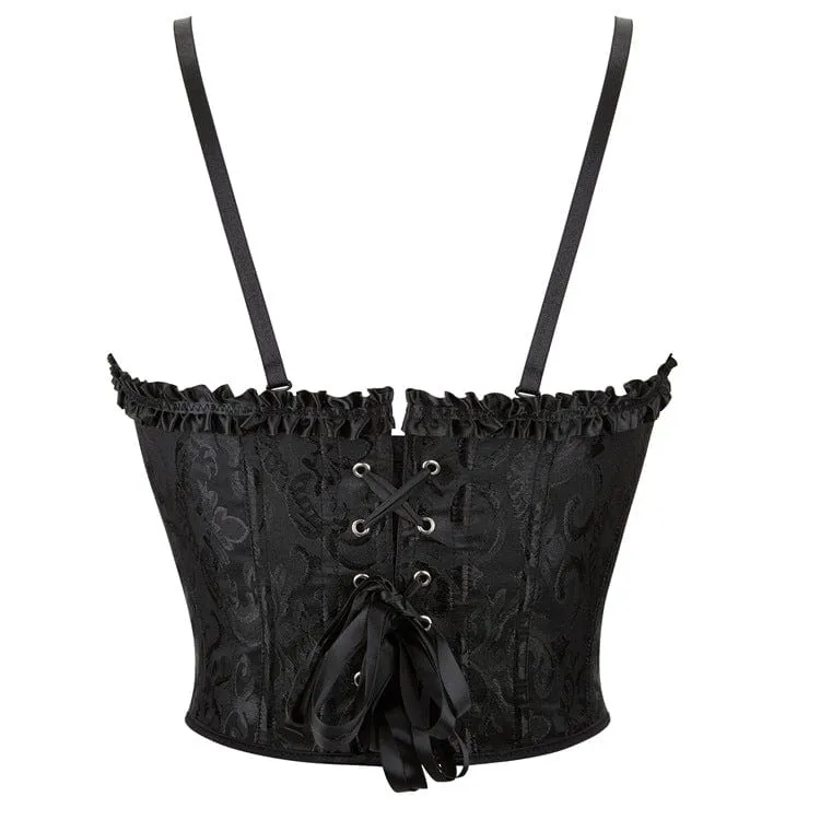Damen Gothic-Vollbrustkorsett mit Blumenmuster