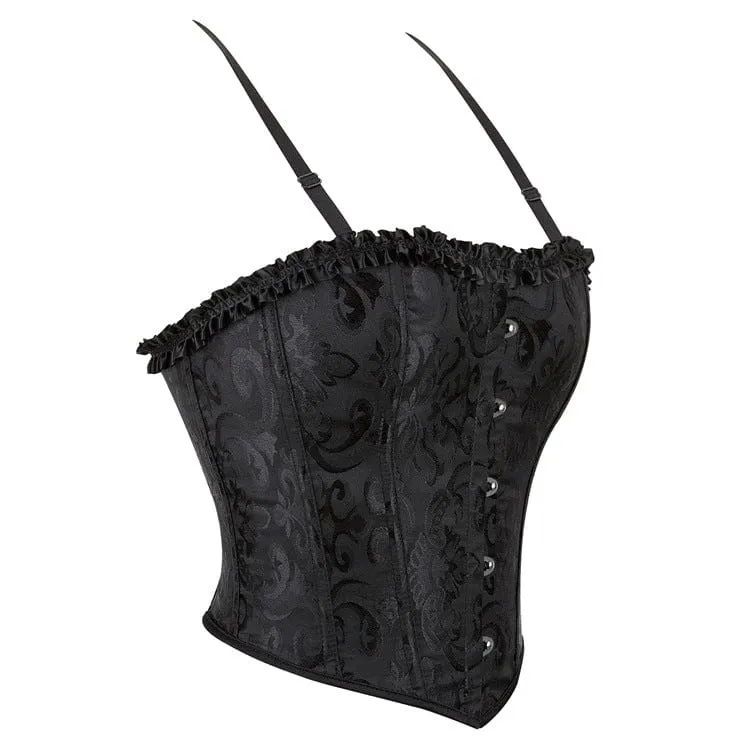 Damen Gothic-Vollbrustkorsett mit Blumenmuster