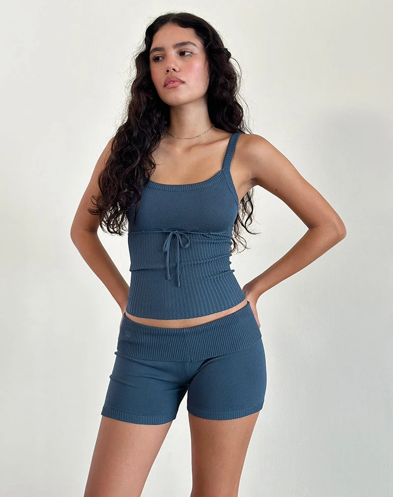 Hallie gestrickte Hot Pants in Ocean Storm