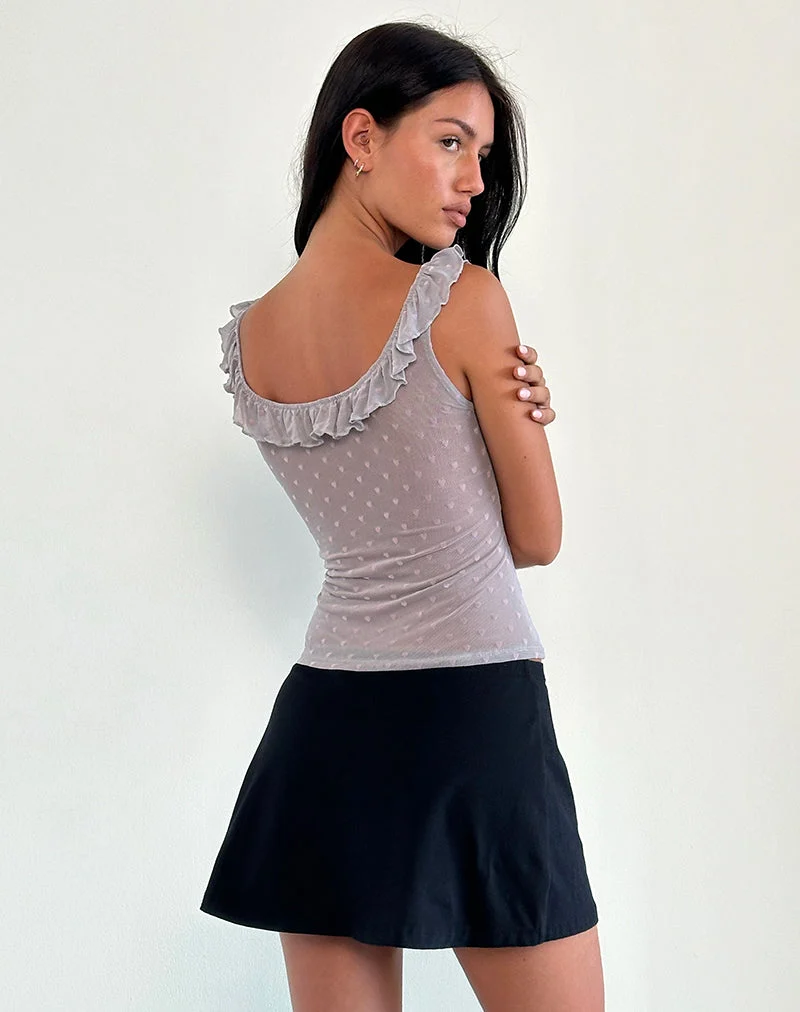 Kavya Top in Herzflock Grau
