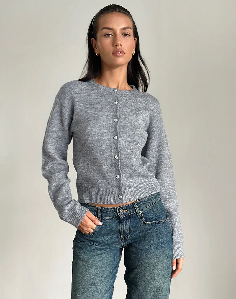 Aura Strickjacke in staubigem Grau
