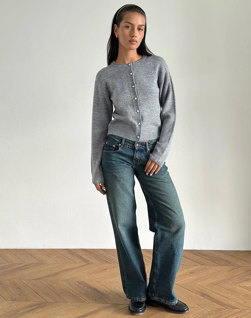 Aura Strickjacke in staubigem Grau