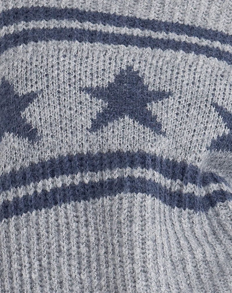 Lulees Pullover mit Sternstreifen Grau