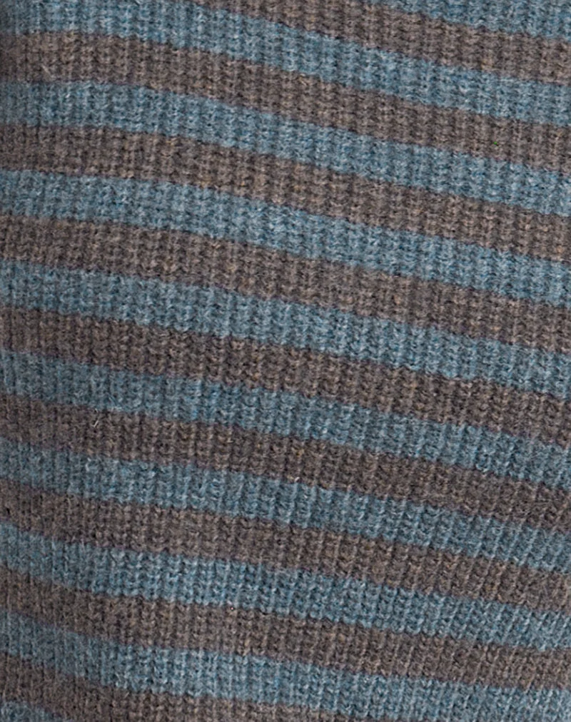 Orvala Strickpullover in Schiefer und Braun gestreift