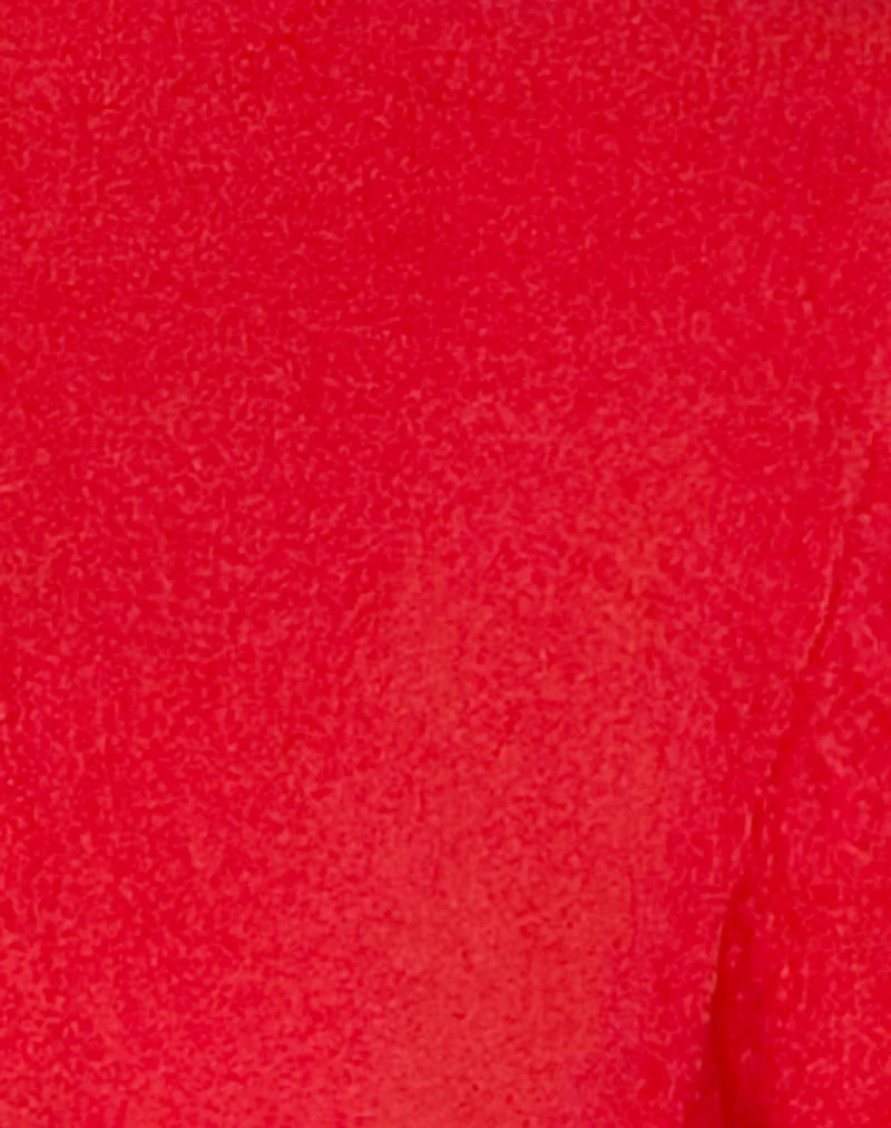 Wunara Strickjacke in Rot mit rosa Schleifen