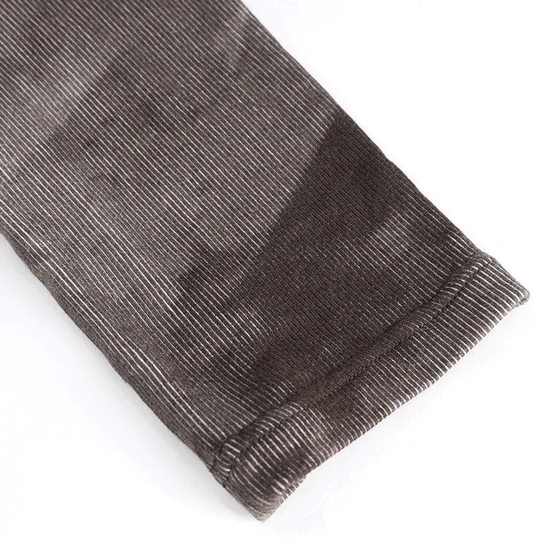 Punk-Schnürleggings mit Batik-Schnalle für Damen in Kaffeebraun