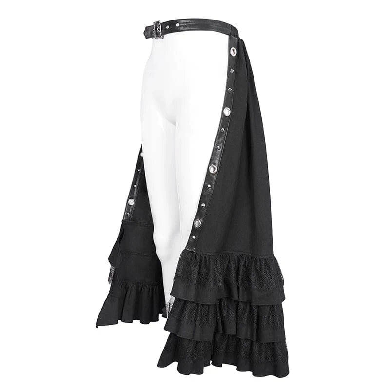 Lange Gothic-Überröcke mit Rüschenschnalle für Damen