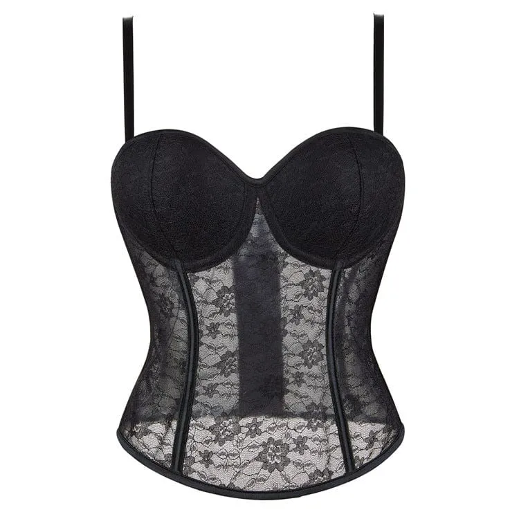 Transparentes Vollbrustkorsett aus Gothic-Spitze für Damen