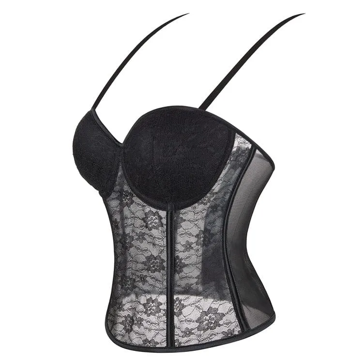 Transparentes Vollbrustkorsett aus Gothic-Spitze für Damen
